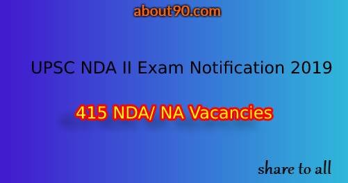 UPSC NDA II Exam Notification 2019